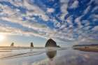 Cannon Beach and Haystack Rock evening light Art Print